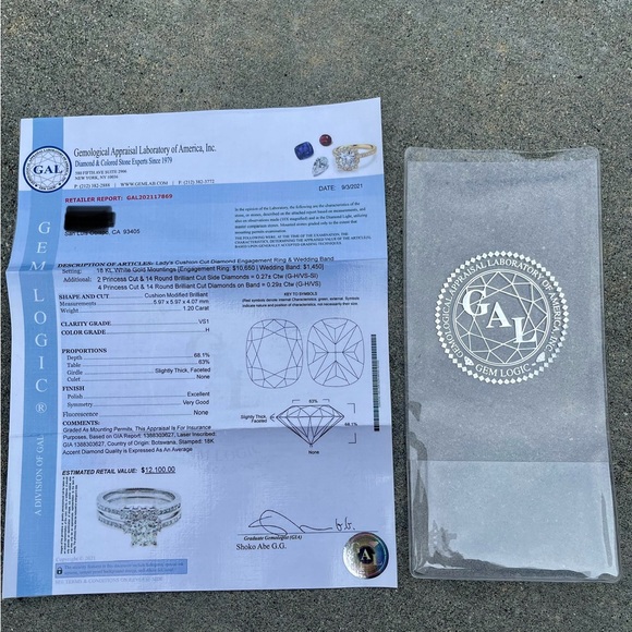 Natural Diamond Engagement and Wedding Ring; 1.20 Karat Natural Diamonds - Picture 12 of 13